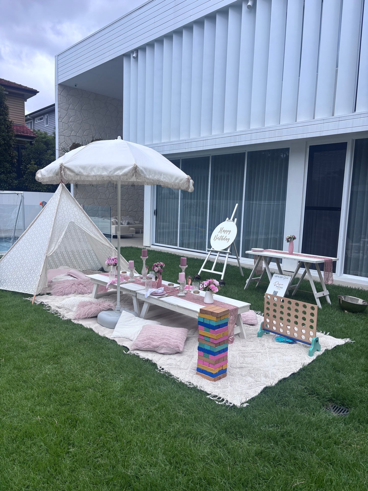 Beach umbrella with stand