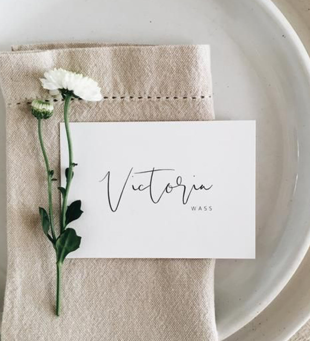 Menu, place setting or programme cards