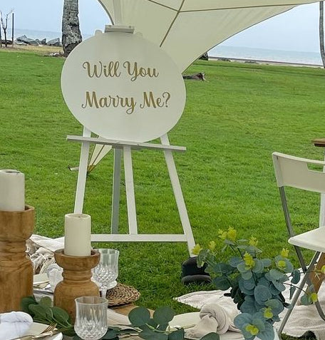 Will You Marry Me Sign & Easel